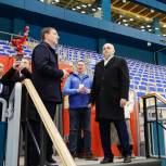 Андрей Турчак посетил ледовый дворец «Кузбасс» и спорткомплекс «Кузбасс-Арена»