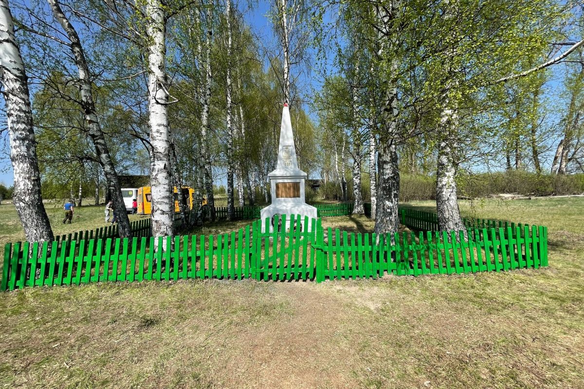 Партийцы отреставрировали мемориал погибшим воинам в годы Великой Отечественной войны в селе Лысая Гора Ельниковского района