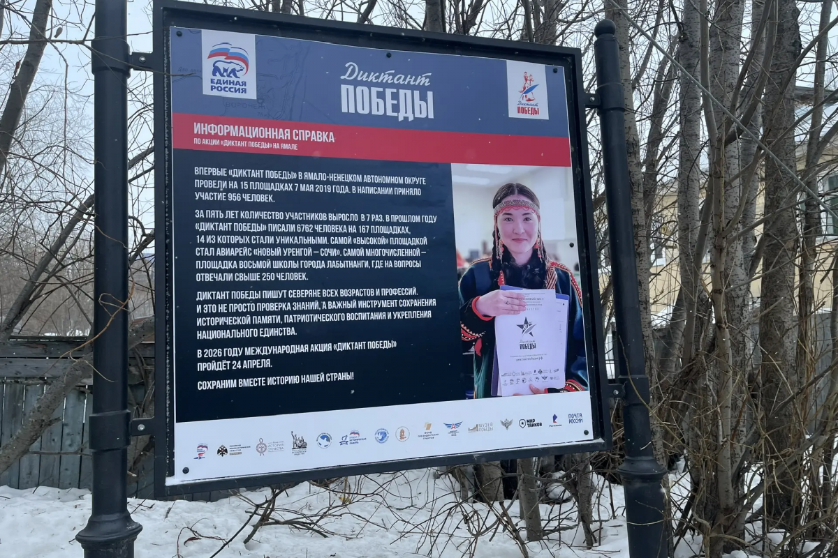 В Салехарде по партпроекту «Единой России» «Историческая память» открылась фотовыставка о «Диктанте Победы»