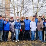 Тюменские единороссы провели субботник в сквере Депутатов и парке Константина Лагунова
