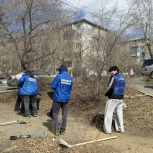 Чистота и порядок: общегородской субботник в Гагаринском парке
