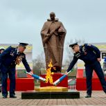 В селе Нижнеспасское Рассказовского округа зажгли Вечный огонь