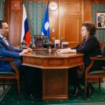 Глава Якутии встретился с президентом СВФУ Евгенией Михайловой