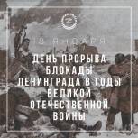 18 января– День прорыва блокады Ленинграда в годы Великой Отечественной войны