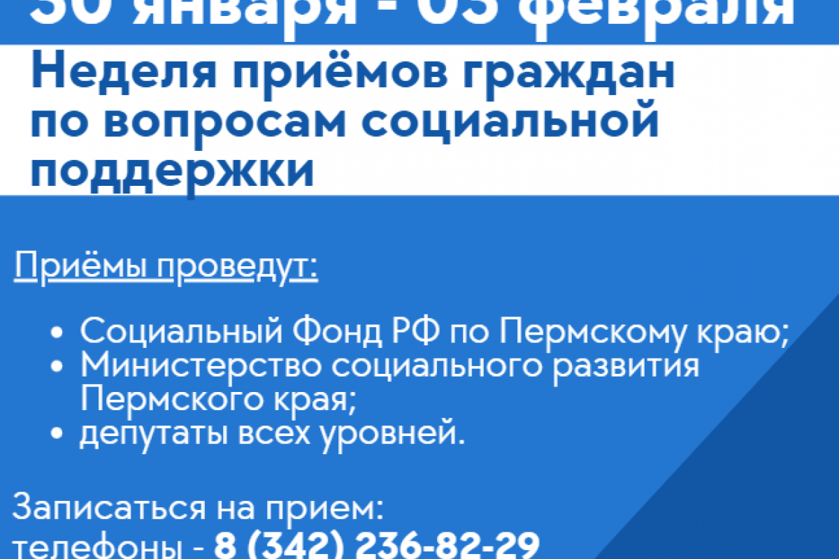 Началась неделя приемов по вопросам социальной поддержки