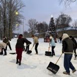 Единороссы приняли участие в ликвидации последствий снегопада