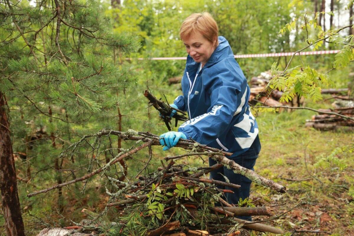 Единая Россия» организовала акцию «Чистый лес» в Подмосковном Серпухове