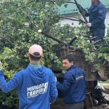 Агрызские молодогвардейцы помогают устранить последствия урагана