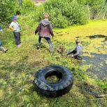 В Южноуральске Челябинской области активисты «Единой России» организовали субботник на пруду