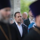 В основание строящегося Храма в честь покровителя русского воинства Георгия Победоносца в Куркине заложили капсулу памяти