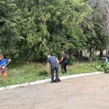 В Первомайске привели в порядок территорию у памятника Бориса Горбатова