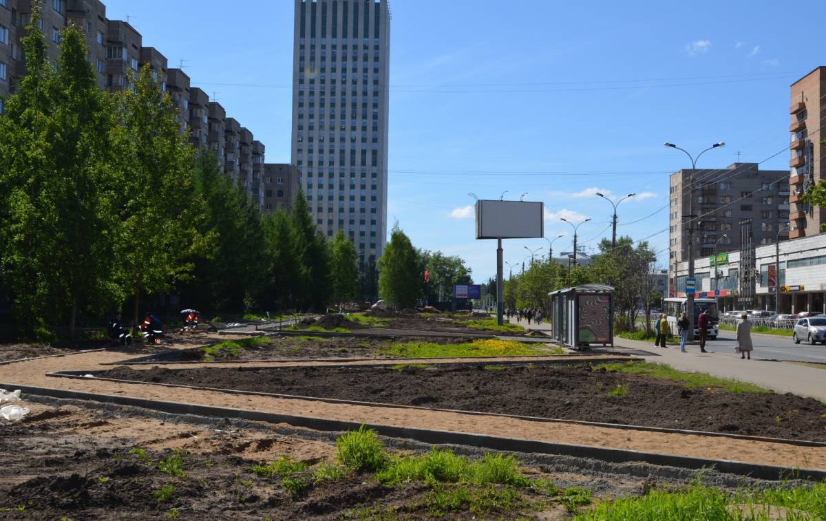 Партпроект «Городская среда»: В центре Архангельска продолжается  благоустройство Аллеи славы