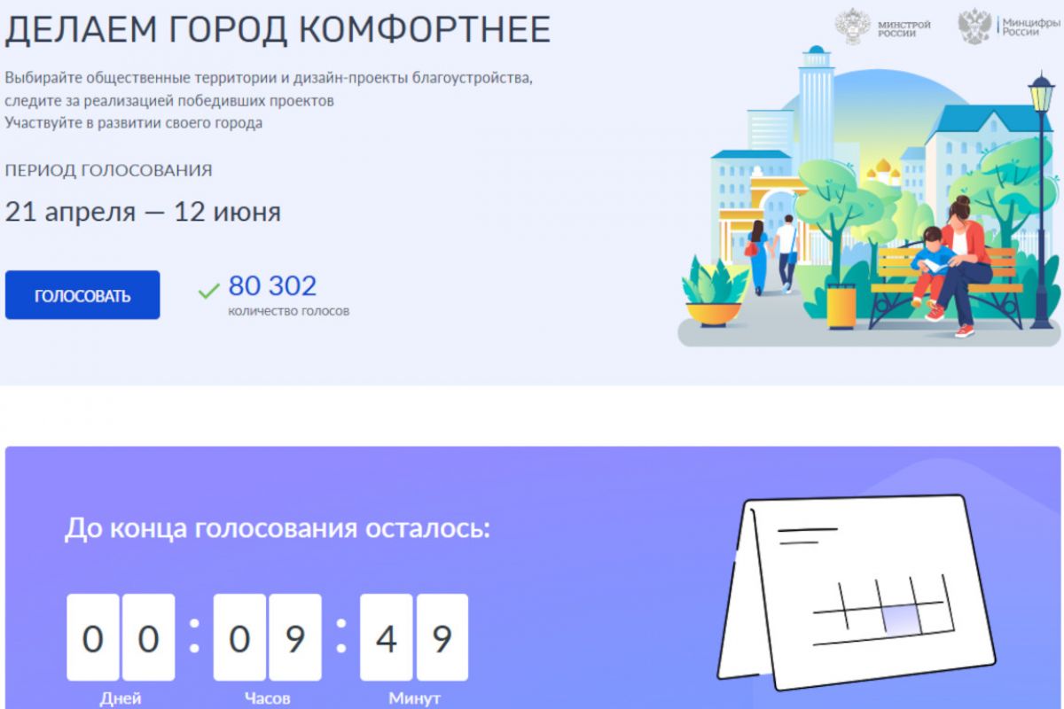 Завершается голосование за объекты благоустройства