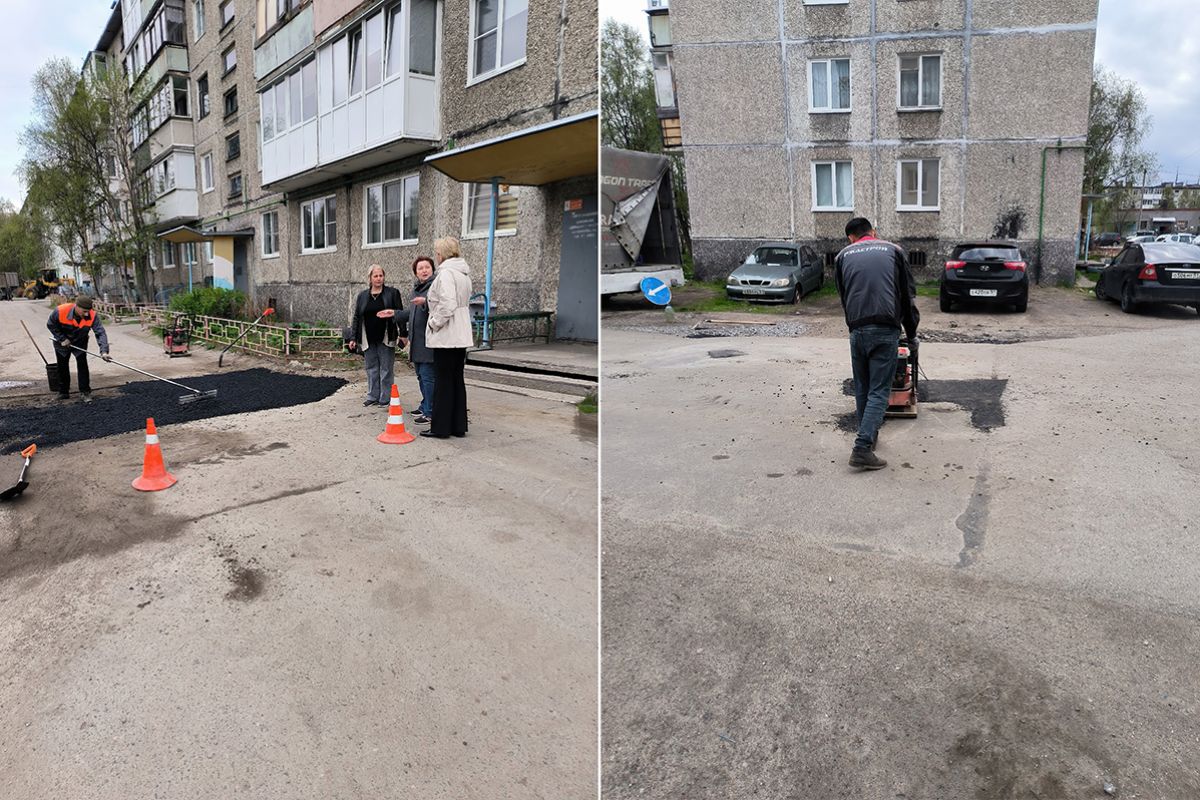 В Мурманской области продолжается ямочный ремонт дорог