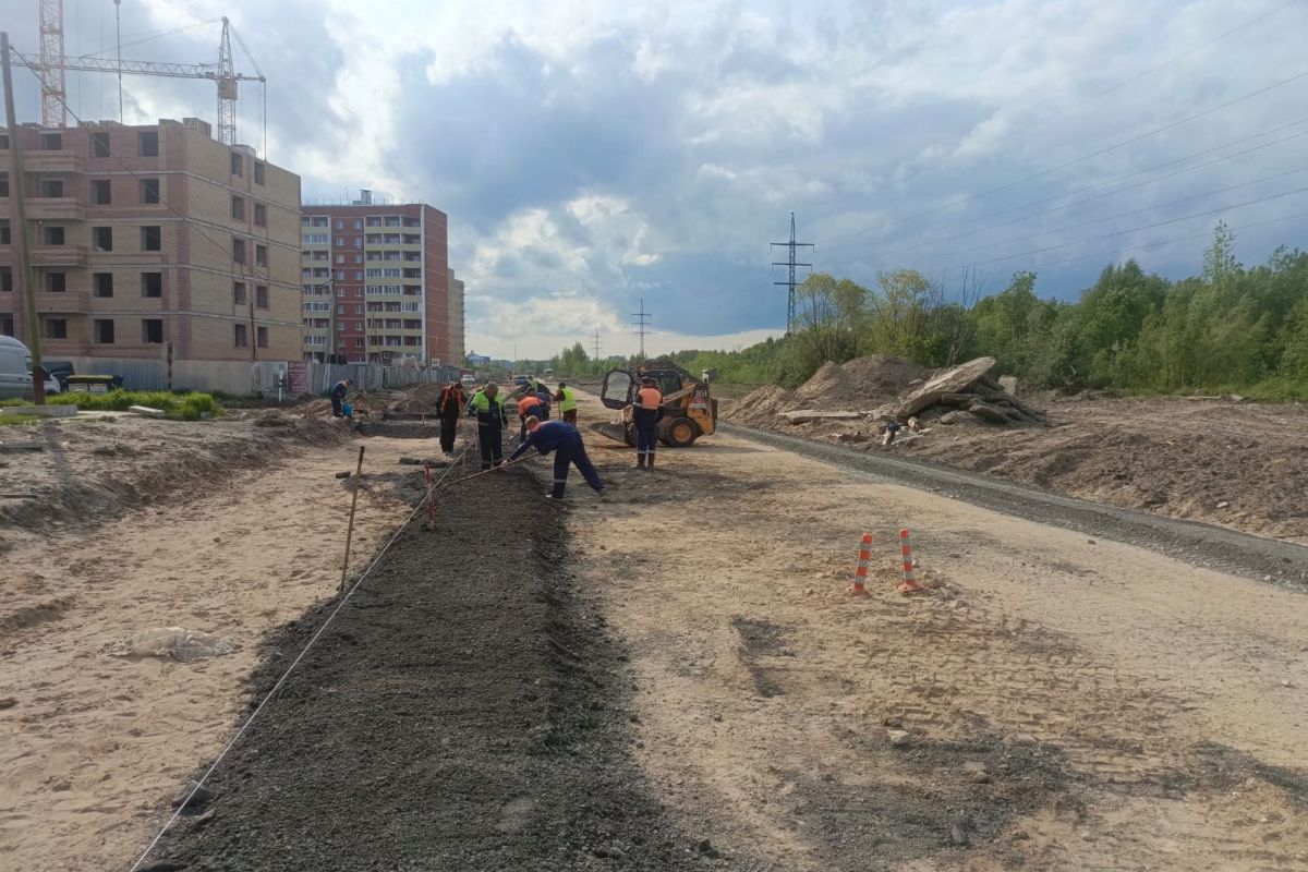 В Майской горке Архангельска продолжается строительство ул. Карпогорской