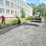 В Сельцо по Народной программе Партии ведутся работы по благоустройству территории школы