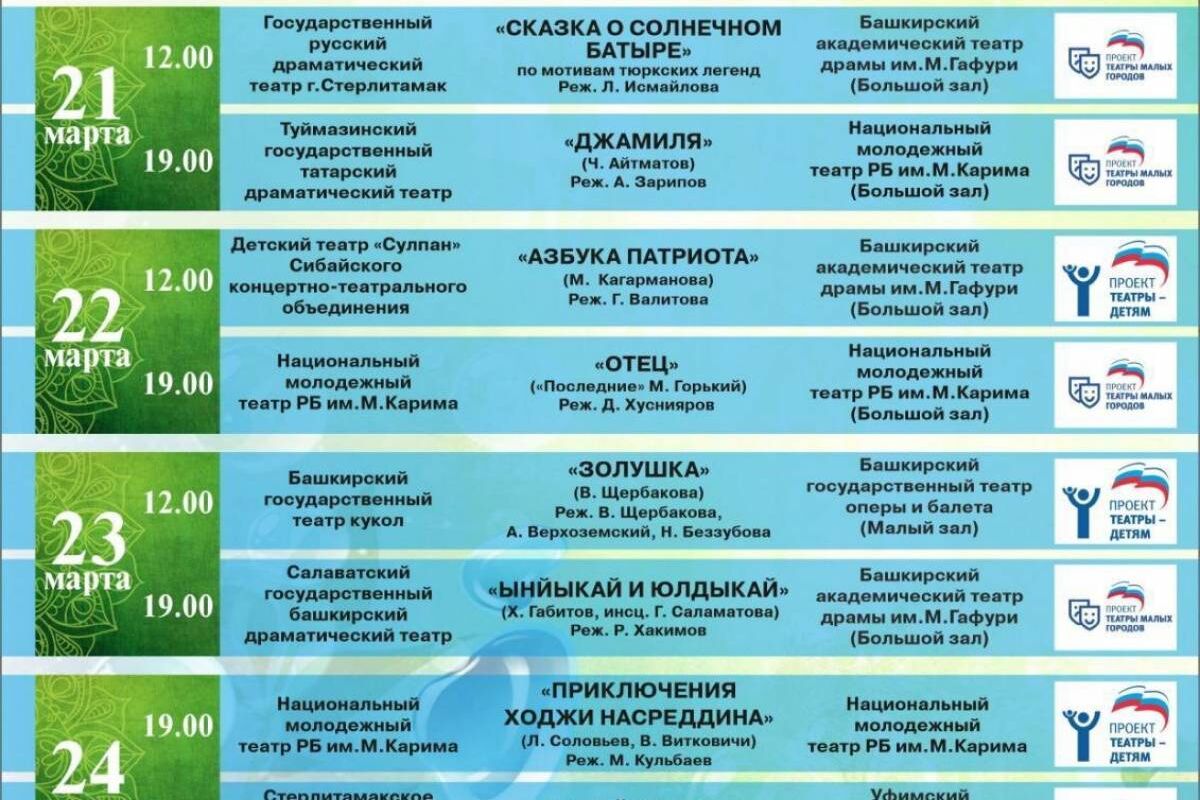 В Уфе в рамках партпроекта проходит II Республиканский театральный фестиваль «АРТылышФЕСТ»