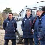 Константин Поляков проверил ход работ по расчистке русла реки Медвенка