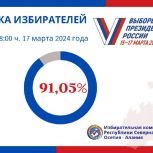 Явка на 18:00 на выборах в Северной Осетии составила 91,05 %