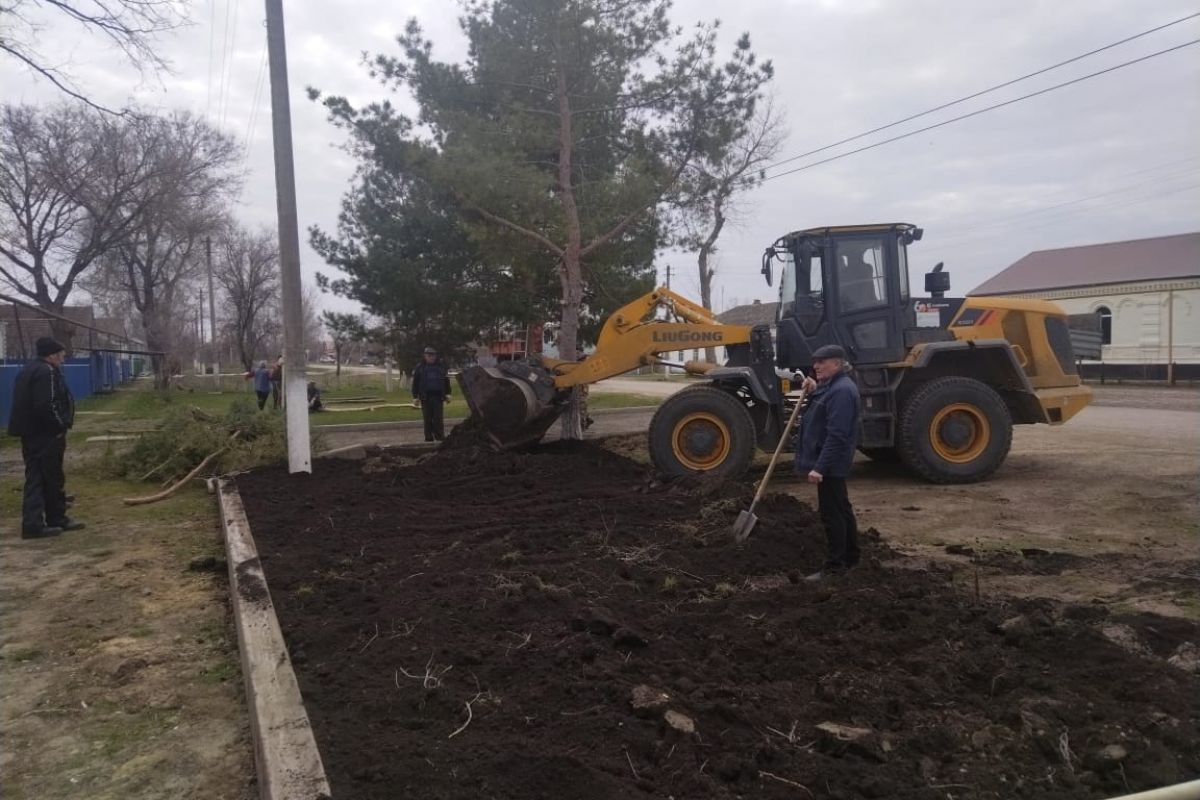 В селе Золотаревка Ипатовского округа благоустраивают территорию возле  амбулатории