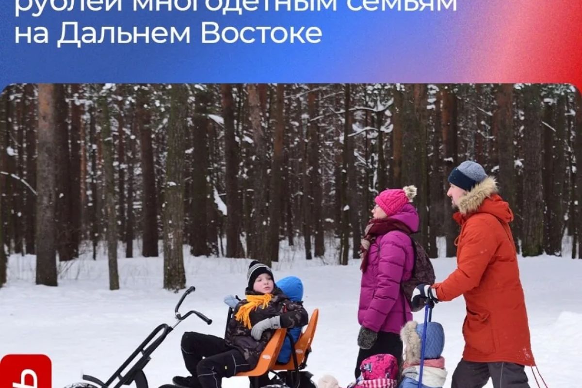 «Единая Россия» предложила Правительству продлить выплаты многодетным семьям на Дальнем Востоке до 2029 года включительно