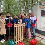 В селе Новобурино депутаты «Единой России» вместе жителями села высадили голубые ели