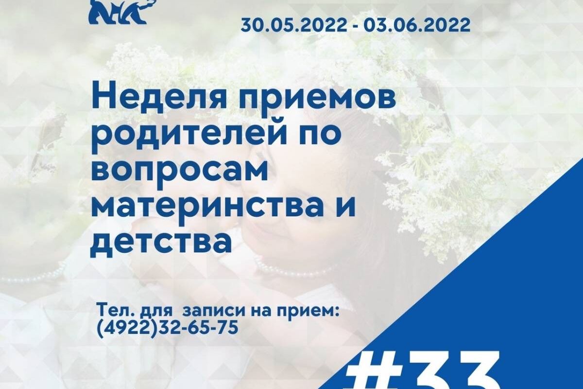 Во Владимирской области «Единая Россия» проведет неделю приемов по вопросам  материнства и детства