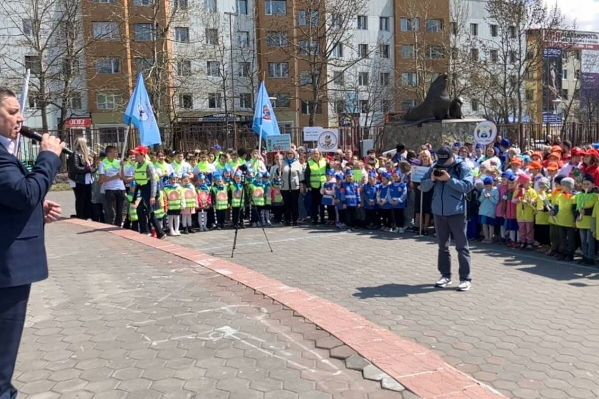 В Петропавловске-Камчатском партпроект «Безопасные дороги» провёл флешмоб на знание ПДД