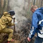 Единороссы помогают в тушении пожара в окрестностях Нижнего Тагила