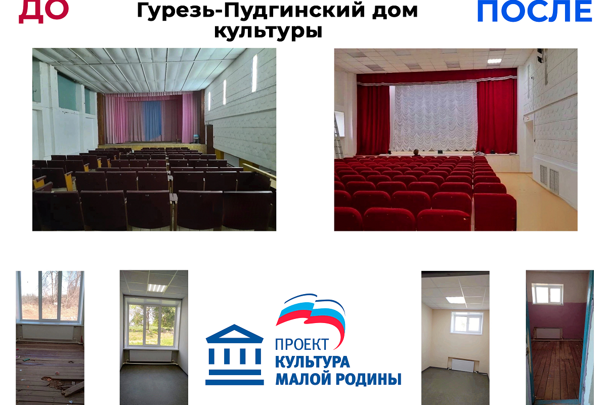 По проекту «Культура малой Родины» завершен ремонт Гурезь-Пудгинского дома культуры.