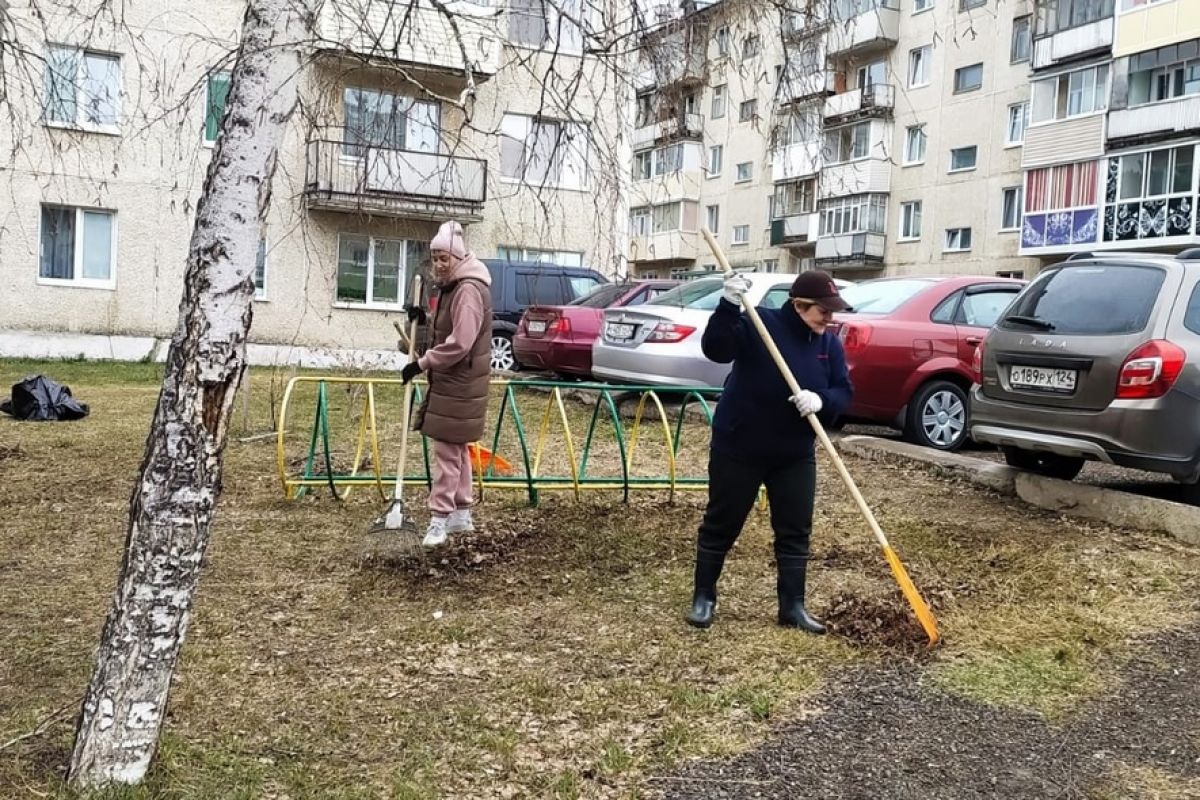 Депутаты-единороссы Зеленогорска убирают дворовые территории