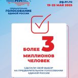 Более 3 миллионов человек проголосовали на предварительном голосовании «Единой России»