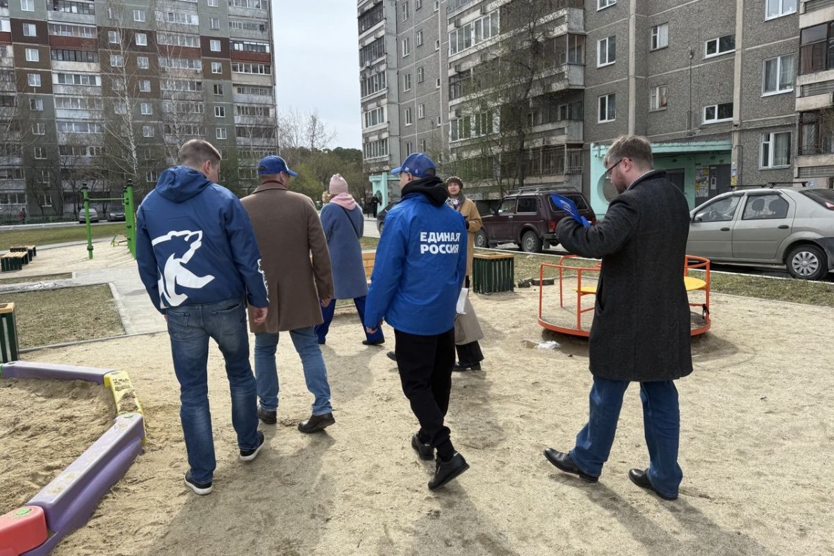 Партийцы Ленинского района проверили состояние дворов после зимы