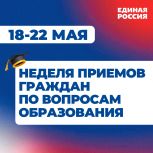 На этой неделе «Единая Россия» проведет приемы граждан по вопросам образования