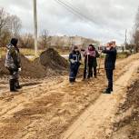 Строительство тротуара на улице Наволокской в Кинешме под контролем