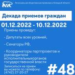 «Единая Россия» с 1 по 10 декабря проведёт декаду приёмов граждан, приуроченную к 21-летию партии