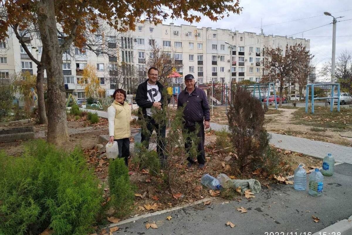 Партийцы озеленили двор на Северной стороне