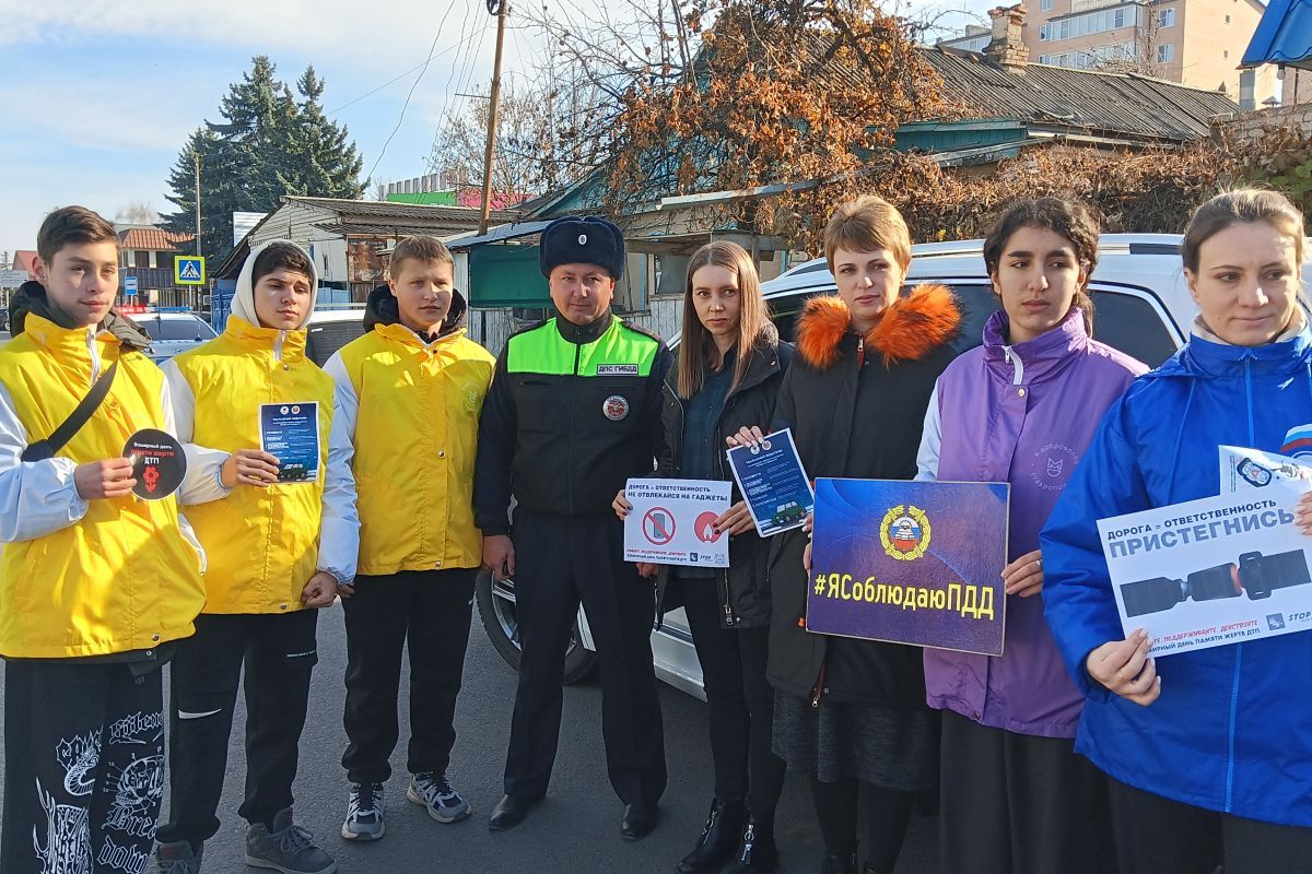 В Ставропольском крае активисты «Молодой Гвардии Единой России» провели для водителей акцию на знание ПДД