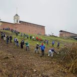 На берегу Днепра кипит работа. В рамках проекта «Единой России» продолжают наводить порядок в Смоленске