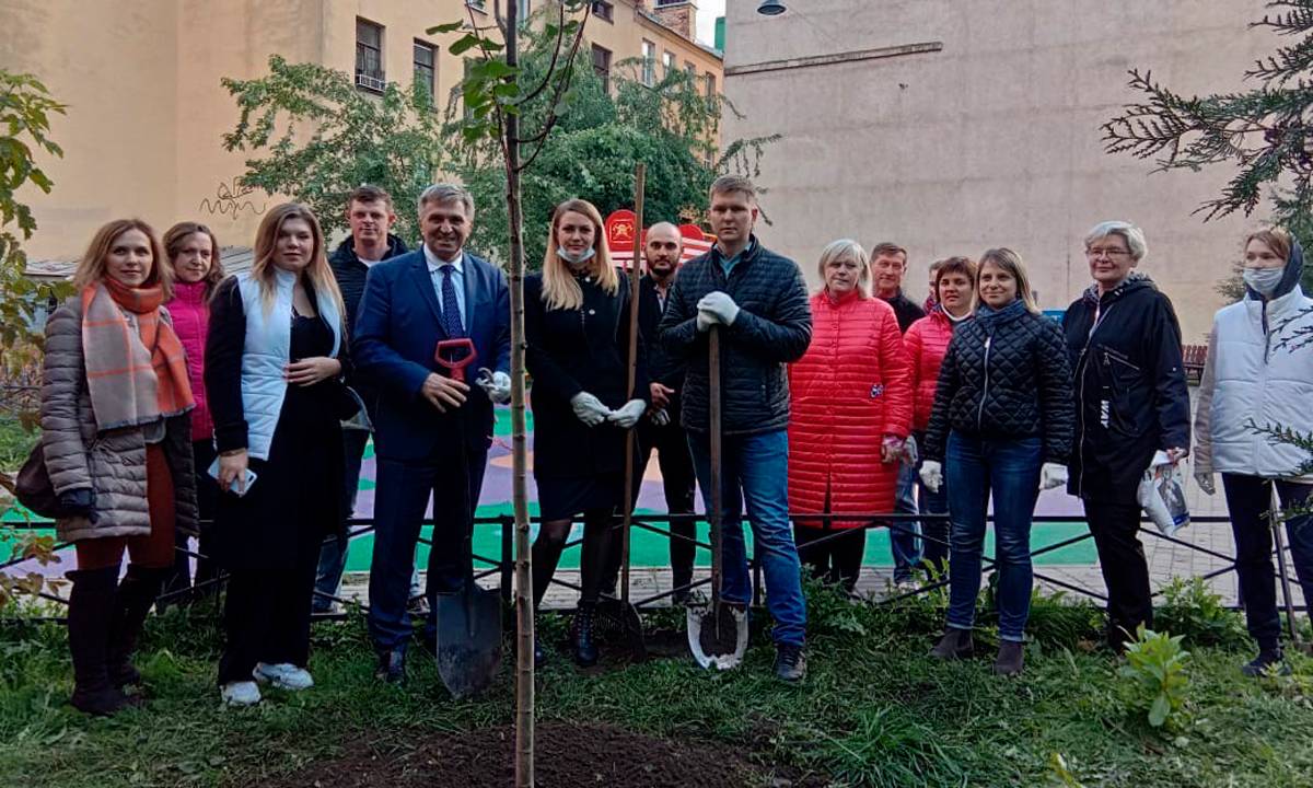 Акция «Посади дерево» прошла в Адмиралтейском районе