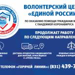 Волонтерский региональный центр партии «Единая Россия»  по оказанию помощи гражданам в связи с пандемией коронавируса