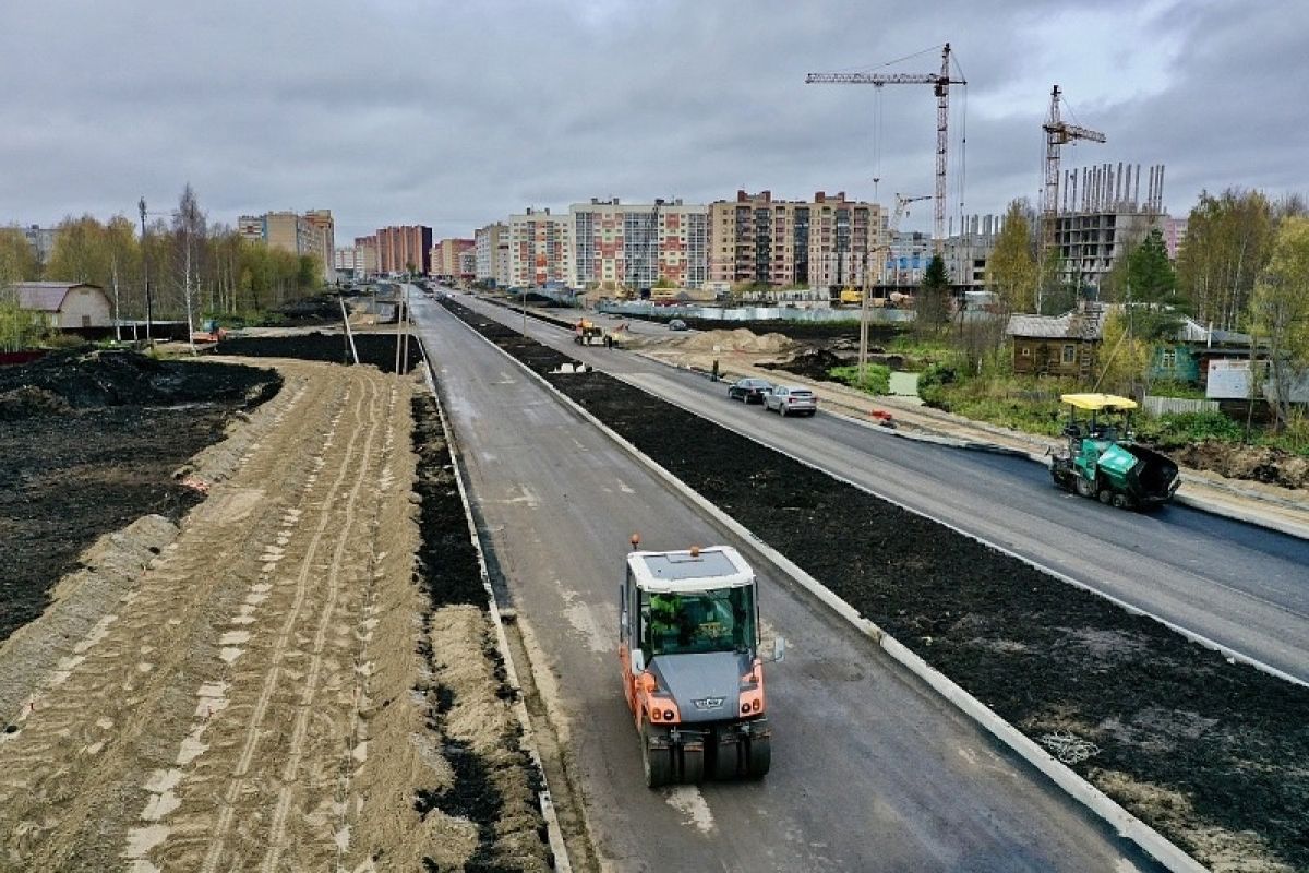 Продолжается строительство Московского проспекта в Архангельске