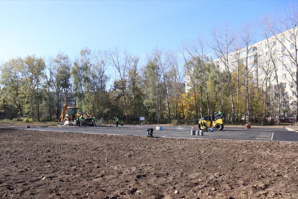 В Северном районе Орла строится новая спортивная площадка