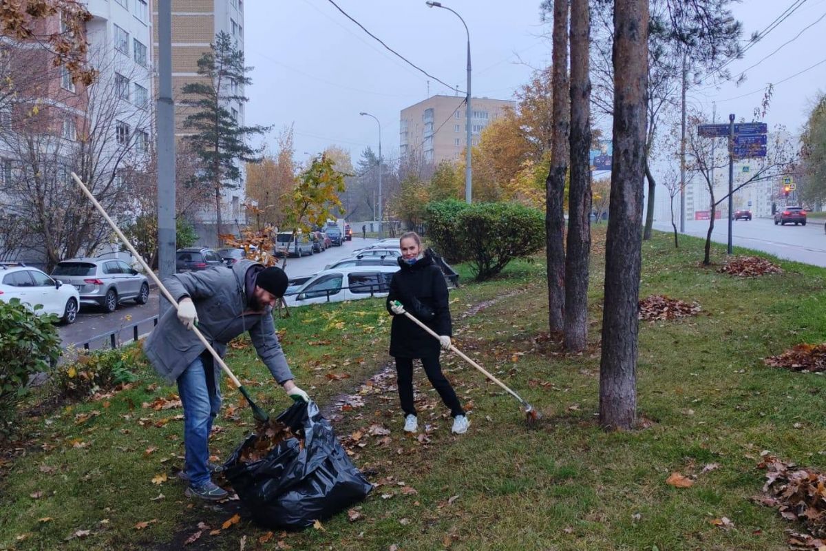 Осенний десант: В Северном Бутове москвичи привели в порядок улицы Грина и Коктебельскую