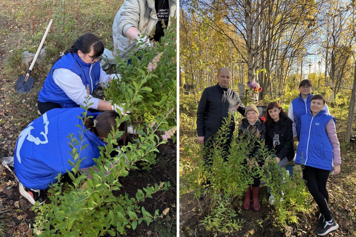 В Мурмашах Мурманской области волонтёры «Единой России» привели в порядок могилу ветерана Великой Отечественной войны