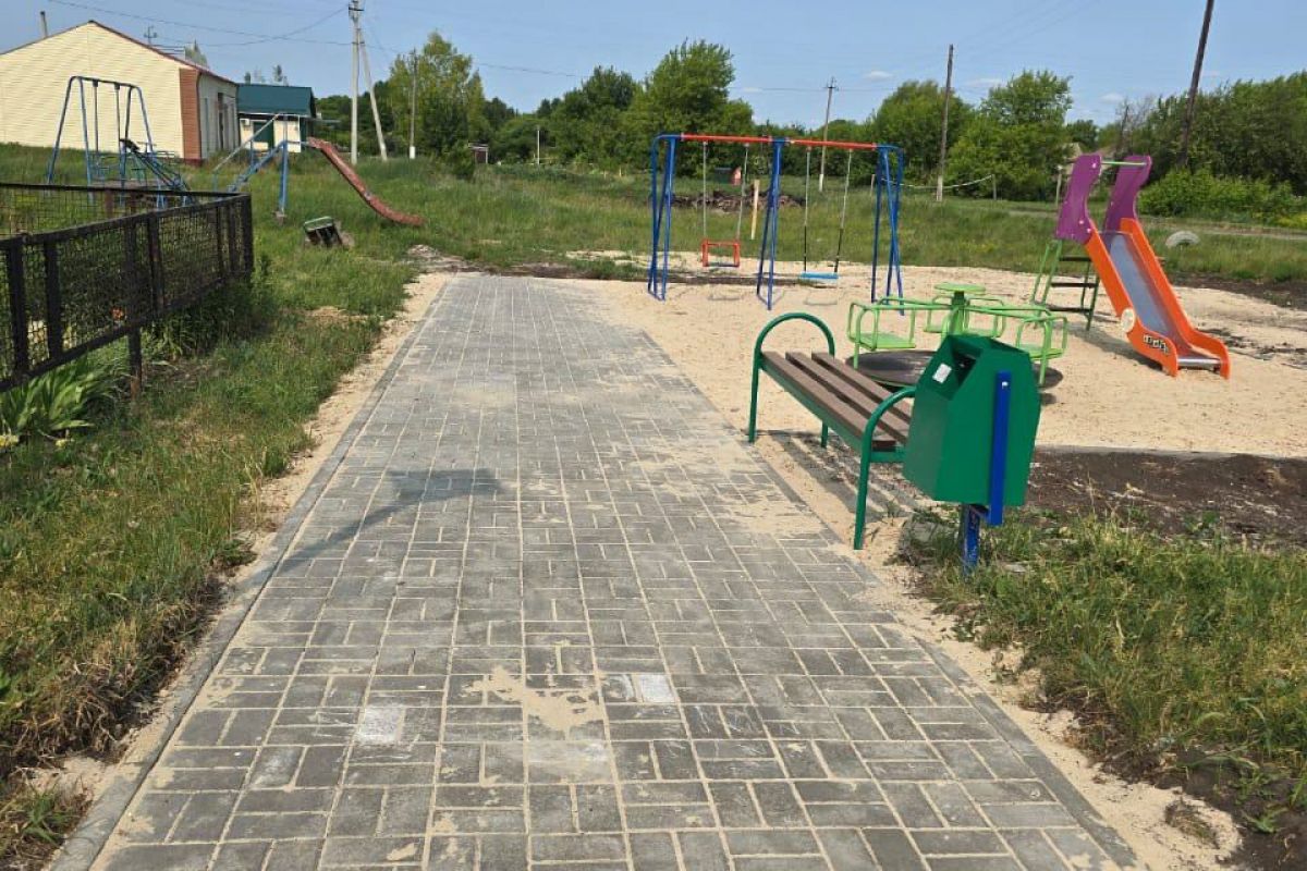 В сёлах области строят детские спортплощадки