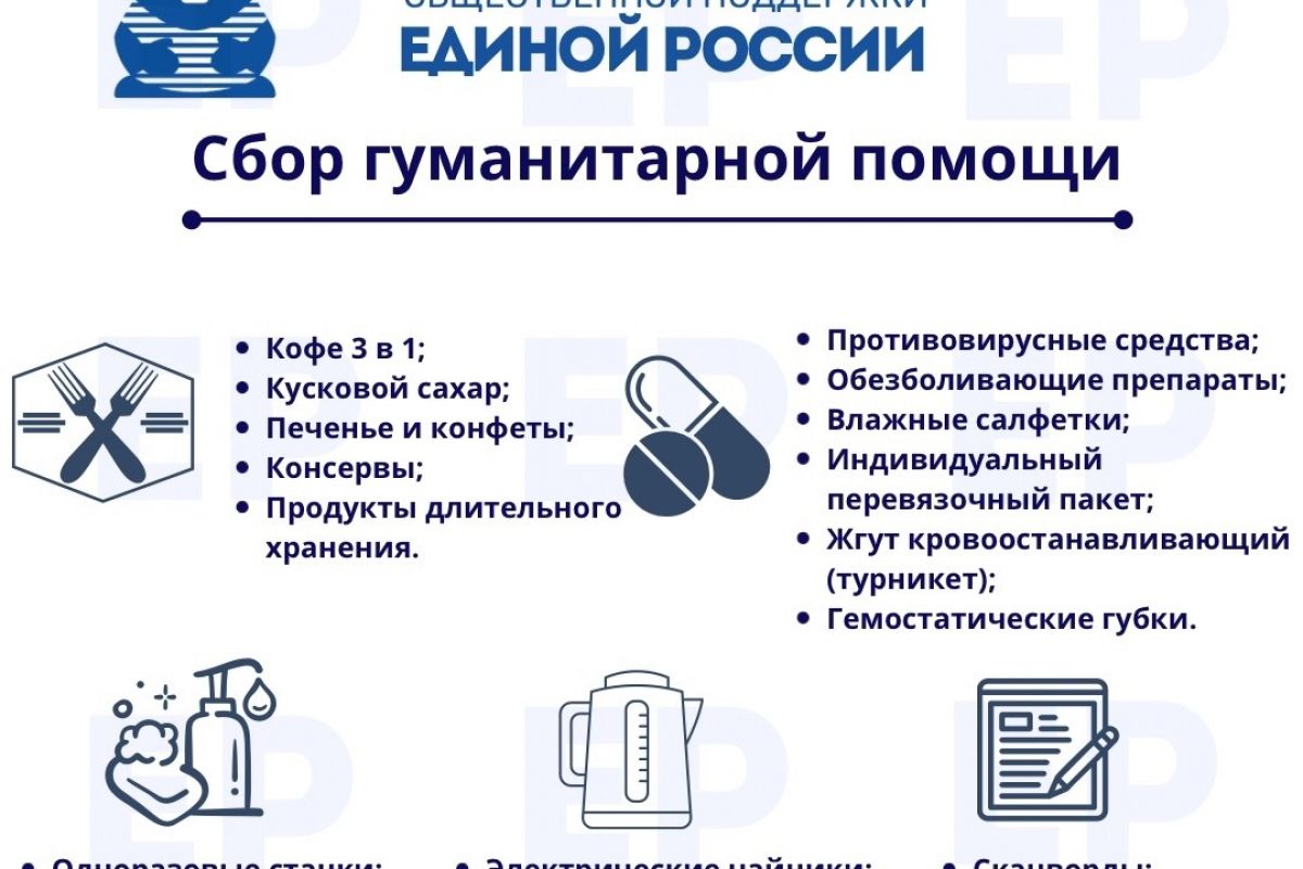 В Штабе общественной поддержки «Единой России» открыт пункт сбора  гуманитарной помощи