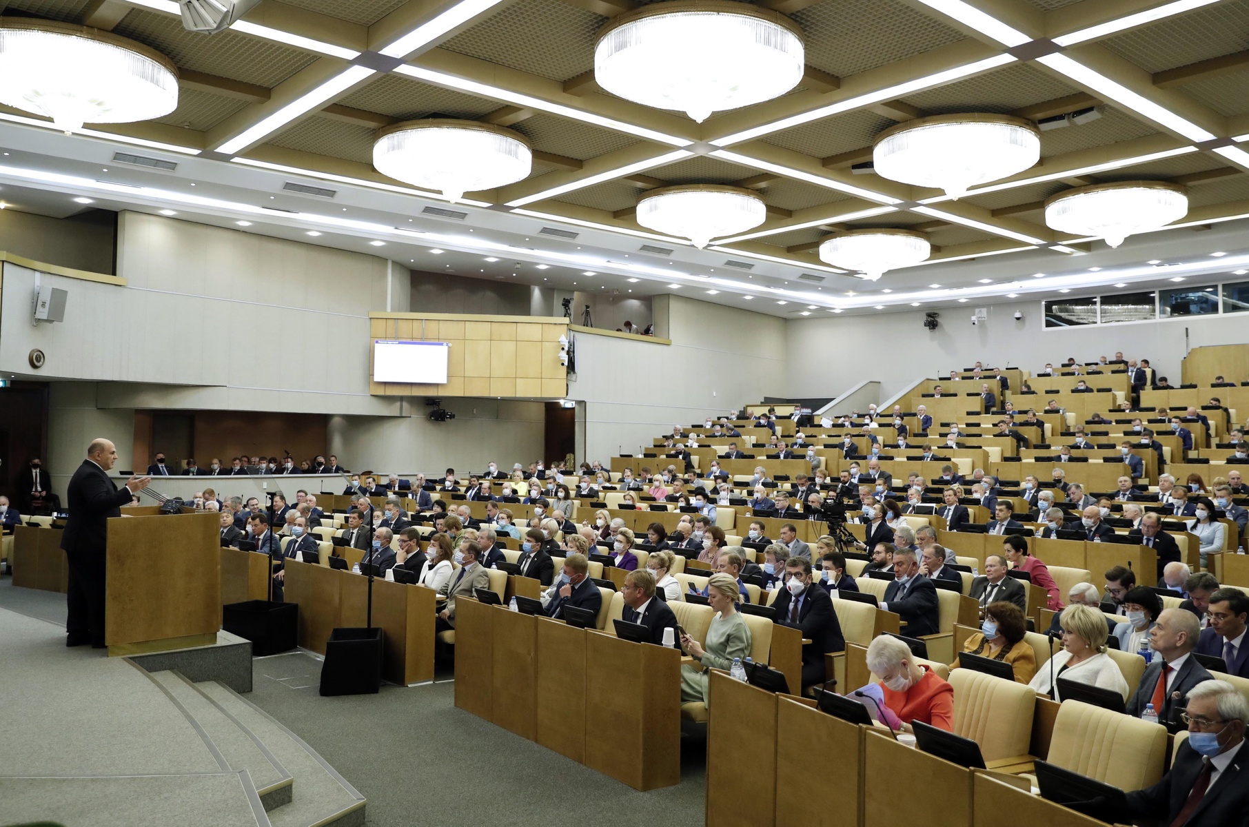   Отчет премьер-министра Михаила Мишустина о работе Правительства за 2019 год. Фото: Дмитрий Астахов/POOL/ТАСС