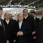 Путин проинспектировал новый путь железной дороги к Красной Поляне