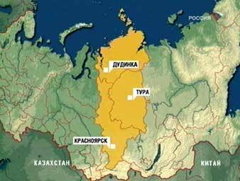 Спутниковая карта Красноярского края